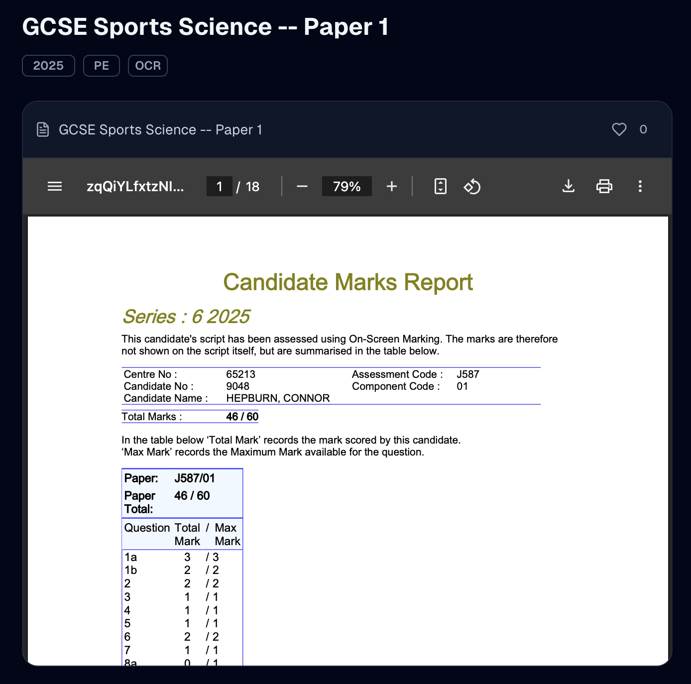 RateMyExams app interface